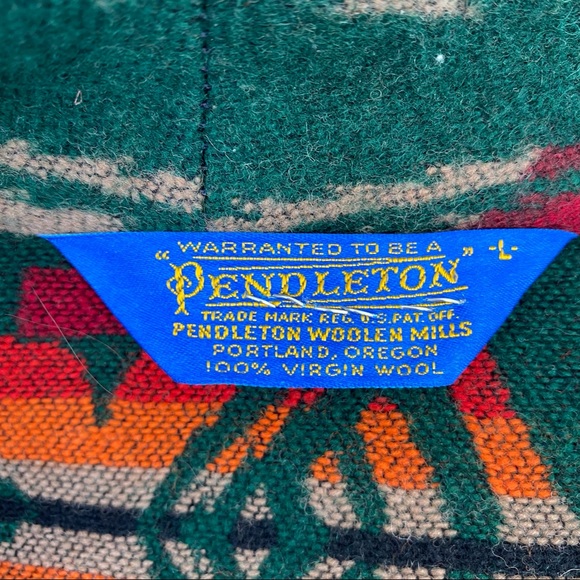 Pendleton RARE Wool Aztec Long Blanket Coat Made In USA - Picture 10 of 13
